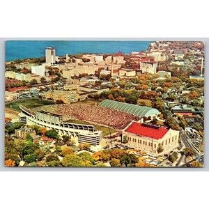 Postcard Wisconsin Madison Camp Randall Stadium University Badgers Football 1970
